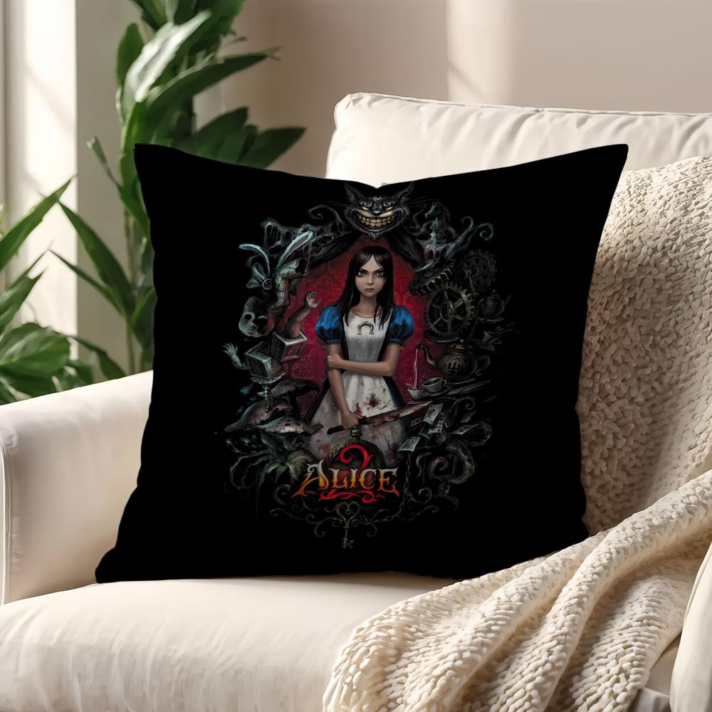 Movie A-Alice Madness Returns Cushion Cover Pillow Case Pillowcase Soft Skin Friendly & Comfortable with a Hidden Zipper