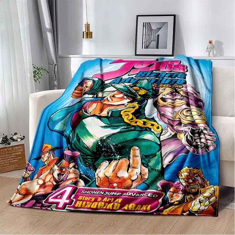 Anime JoJo Bizarre Adventure Flannel Blankets Print Child Adult  Throws Blanket Sofa Travel Teen Student Blanket