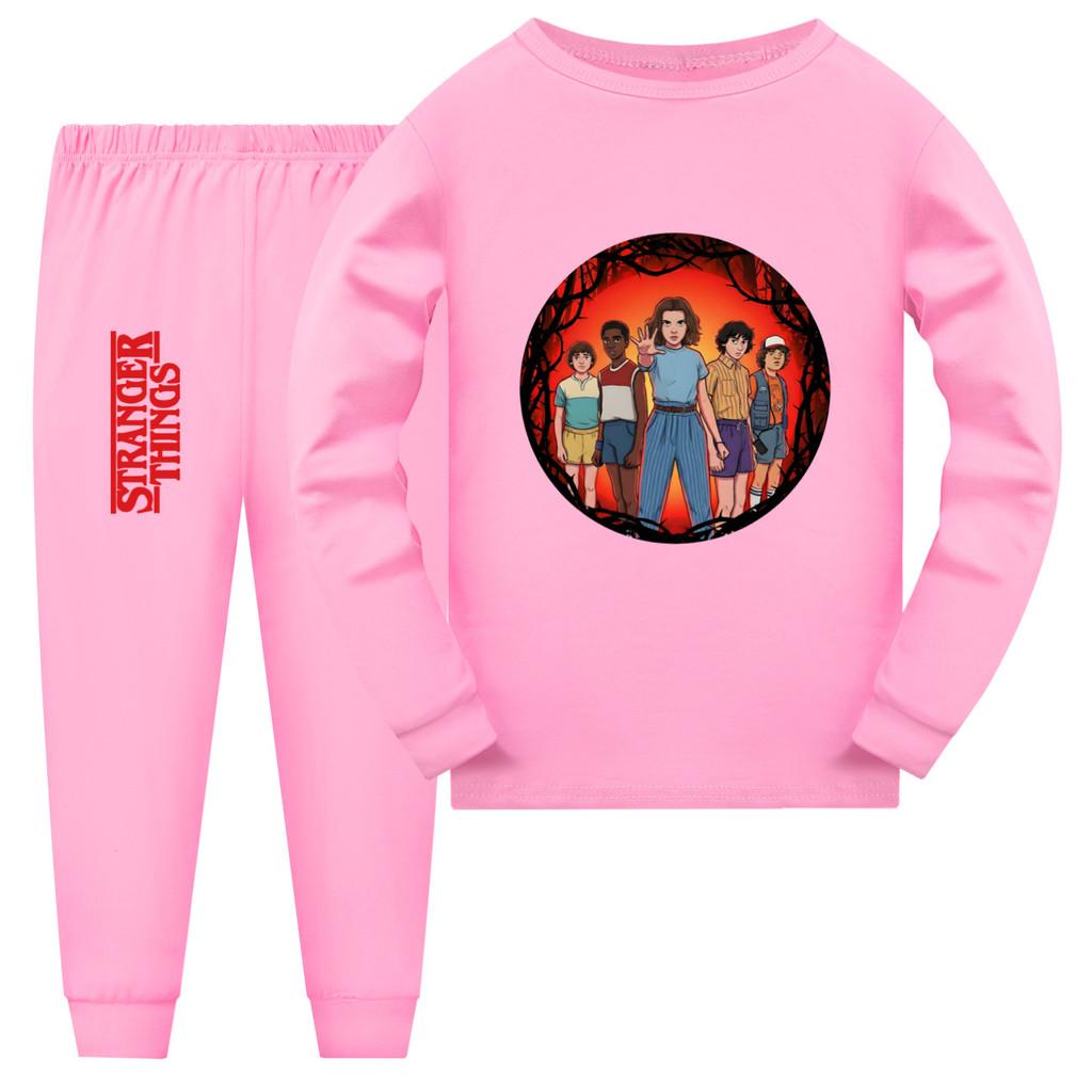 5314 Kinderen Stranger Things Print Pyjama Lange Nachtkleding