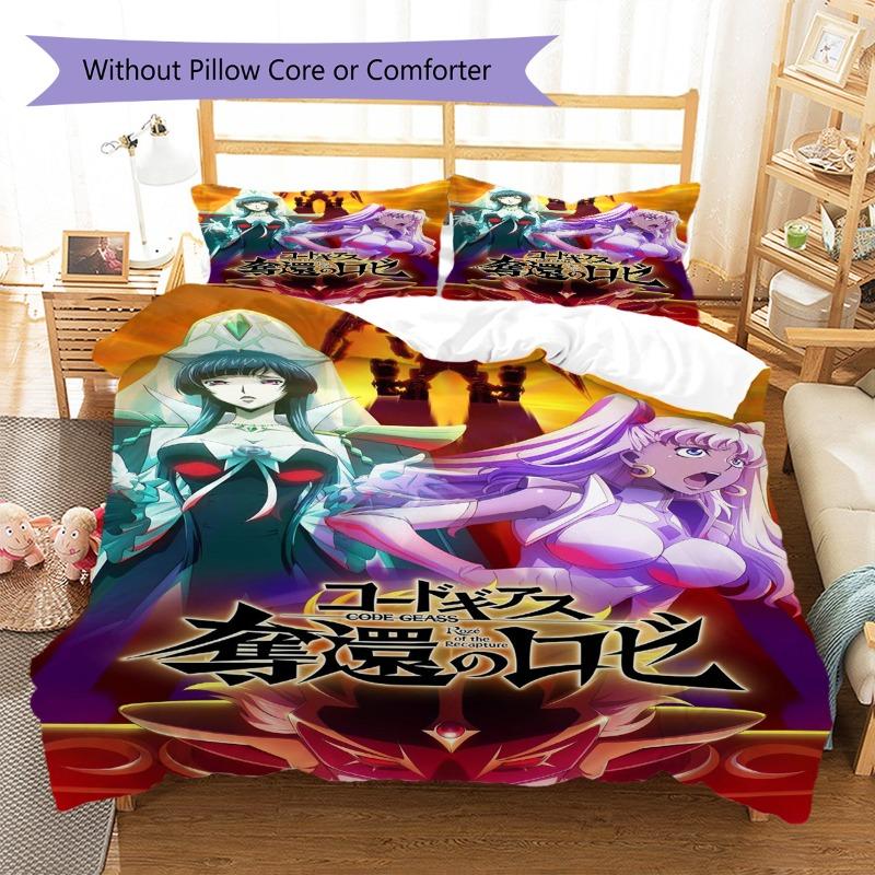 Code Geass Rozé of the Recapture Anime 3Pcs Bedding Set, Duvet Cover with 2 Pillowcases, No Comforter No Pillow Core