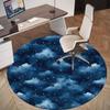 1pc Night Sky Stars Round Chair Mat Area Rug - Non-Slip, Floor Mat for Office, Bedroom, and Indoor Decor -1002091