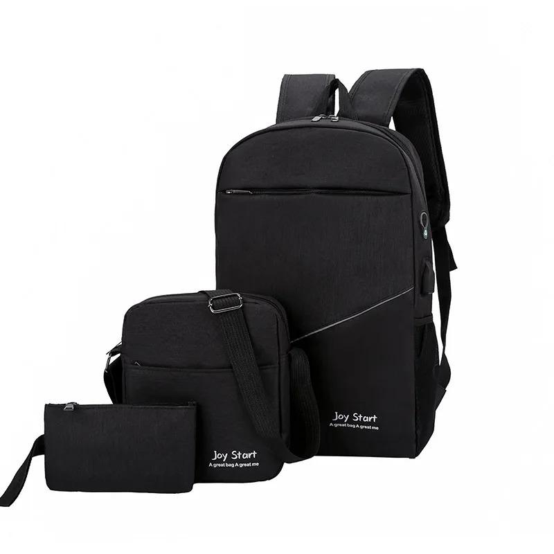 3pcs/set Men's Backpack Male USB Charging Laptop Backpack Women Travel Backpacks Schoolbag Men Shoulder Bag Sets Bags 3 Pieces
