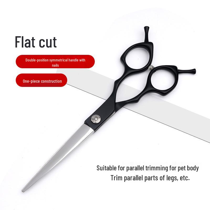 

6.5-Inch High-Quality Black Pet Grooming Scissors Set: Straight, Curved, Thinning & Fish Bone Shears