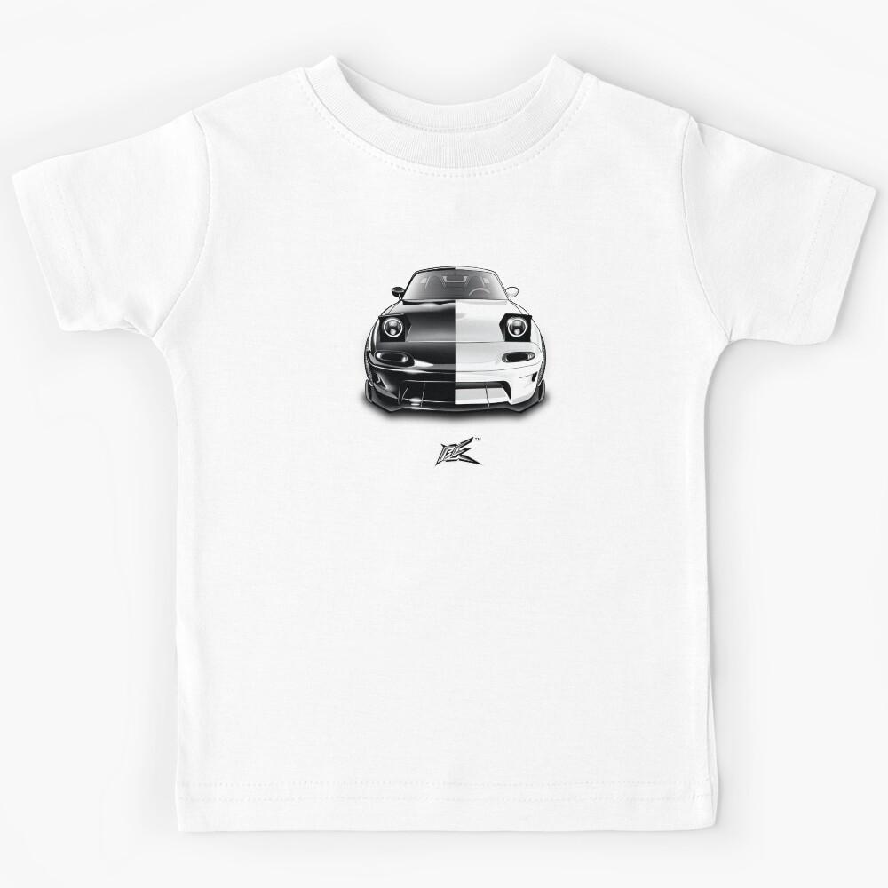 mazda miata na first gen black white Kids T-Shirt 100