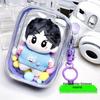 Compact 10cm Cotton Doll Carrier: Double Zipper, High Transparency PVC, Thickened Plush Storage Bag.