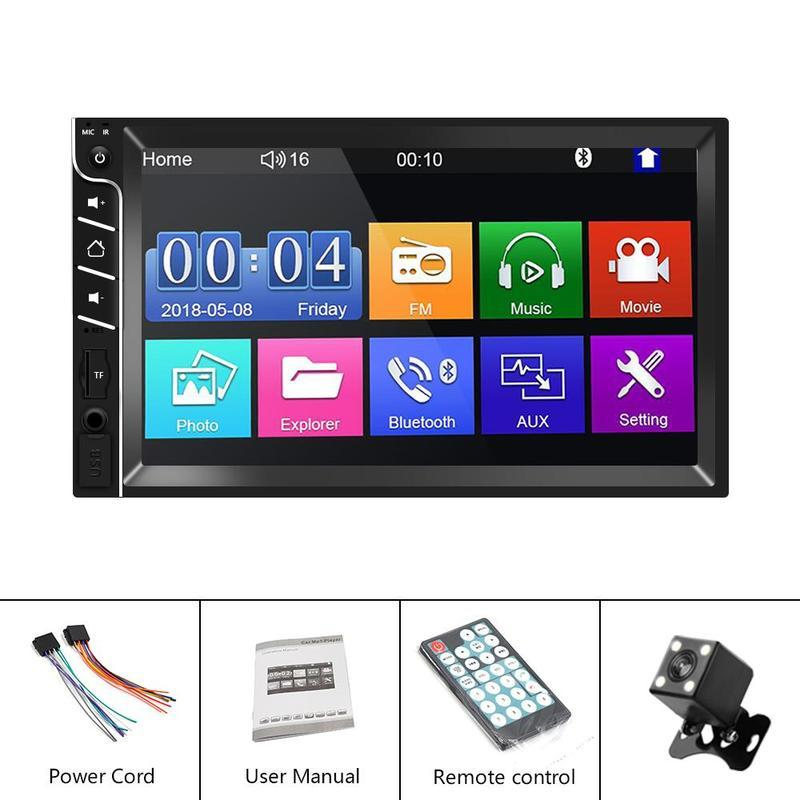 

Автомобильный плеер 2Din, 7-дюймовый HD-сенсорный экран, мультимедийный плеер MP5, цифровое радио, FM, Bluetooth, поддержка автоматического плеера, Mirrorlink, вид сзади, AUX USB SD чёрный