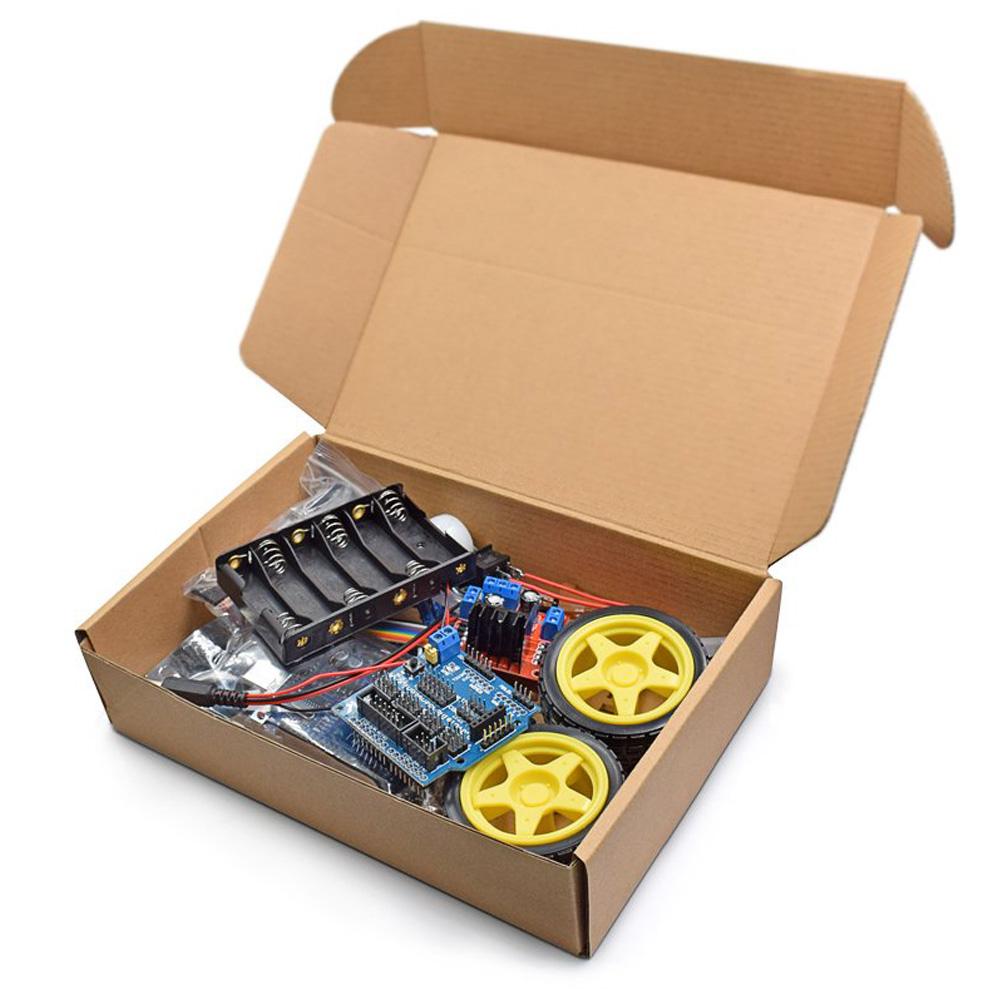 For Arduino-Compatible Robotics Kit with Obstacle Avoidance 4 Tracking Modules 20 Linear Encoders and PCB Frame