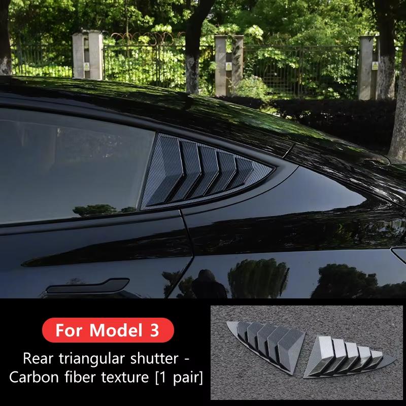 ABS Rear Car Window Shutter Cover for Tesla Model Y 2025-2025 3 Highland Louver Side Vent Trim Triangle Modified Accessories
