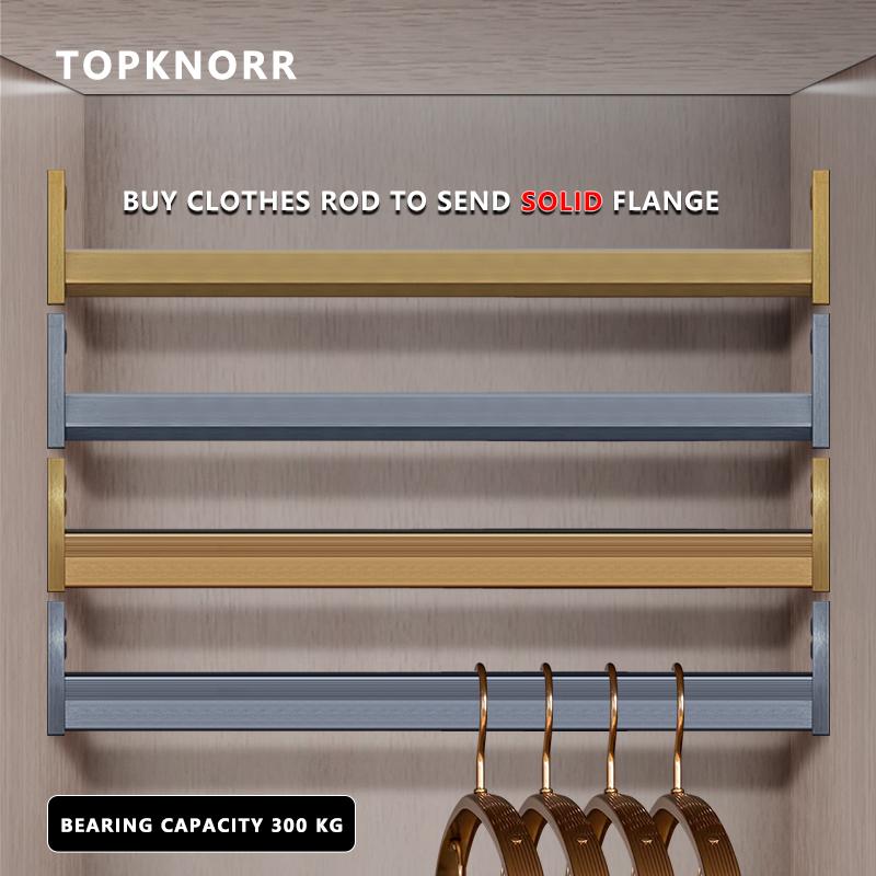 Wardrobe Hanging Rod Single Pole Wardrobe Horizontal Rod Cabinet Hanging Rod Clothes Airing Rod Non-slip Mute Set Of Fixed Seat