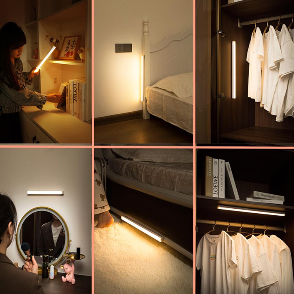 Motion Sensor Night Lights Wireless LED Lamp USB Rechargeable Magnetic For Wardrobe Room Portable Induction Cabinet Lamp Kitchen