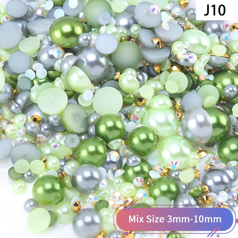 Yantuo 1000g Mixed Packaging Flat Back Pearls Resin Rhinestone Jelly Rhinestones Bulk Abs Loose Pearl for DIY Decoration