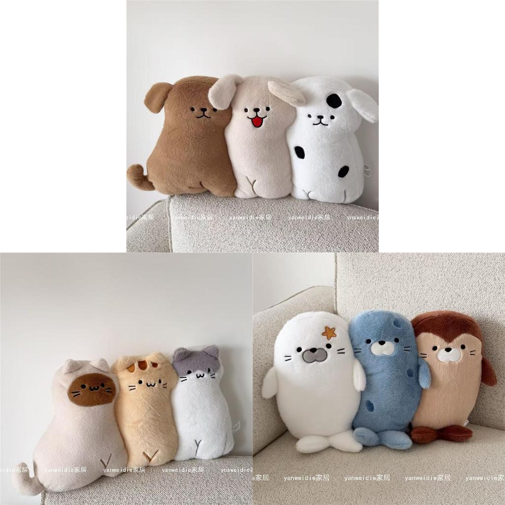 Cuscino Peluche Cartone Animato Animale Carino Con Design Ricamato Per Decorazione Soggiorno