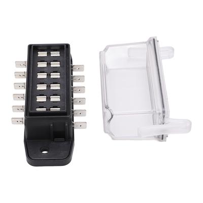 6 Way Fuse Block with Transparent Waterproof Cover 6 Way Fuse Box for Ship RV DC12V 24V Total Load 45A