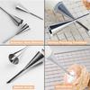 Stainless Steel Cream Piping Tips Set Lightweight Pastry Icing Decorating Tools with 3 Long Puff Nozzles Cream Puff Decorating Kit