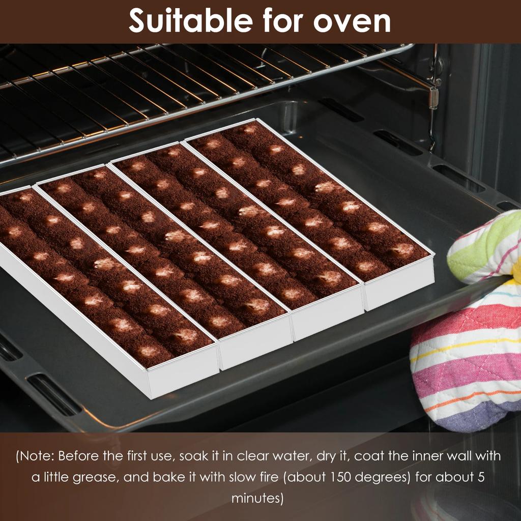 Rectangle Cake Pan Nonstick Tiramisu Pan Cake Baking Tray Mold Aluminum Alloy Tiramisu Dessert Making Mold with Detachable Edge