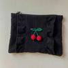 Cherry Frill Pouch (Corduroy Black)