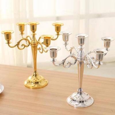 Metal Candle Holder 5-arms Candle Stand Wedding Candlestick Candelabra