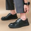 Men's British Style Business Casual Leather Shoes Fashion Trend Retro Lace-up Leather Shoes Groom Wedding Shoes