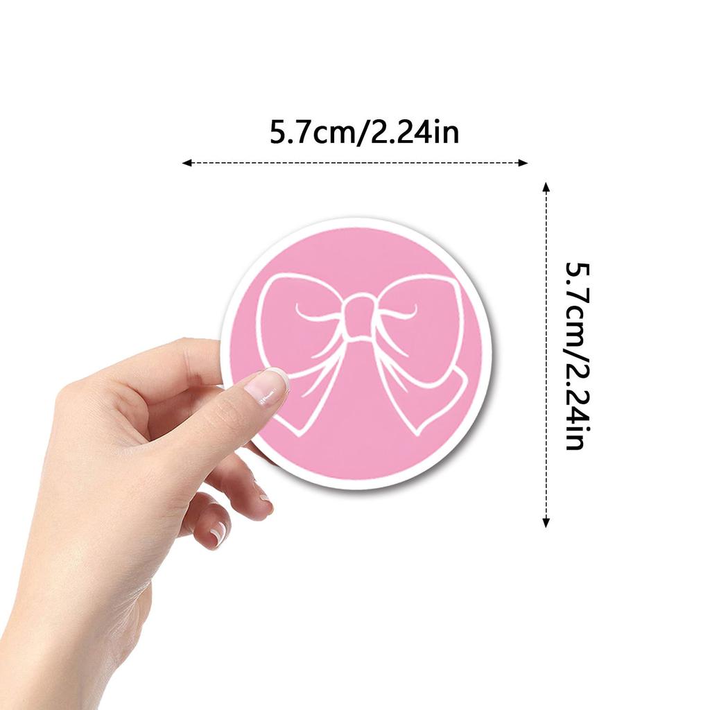 10/50Pcs  Cute Pink Coquette Bows Stickers Pink Bows Waterproof DIY Stickers Pack for Watercup Laptop Scrapbook Notebook Diary Stickers