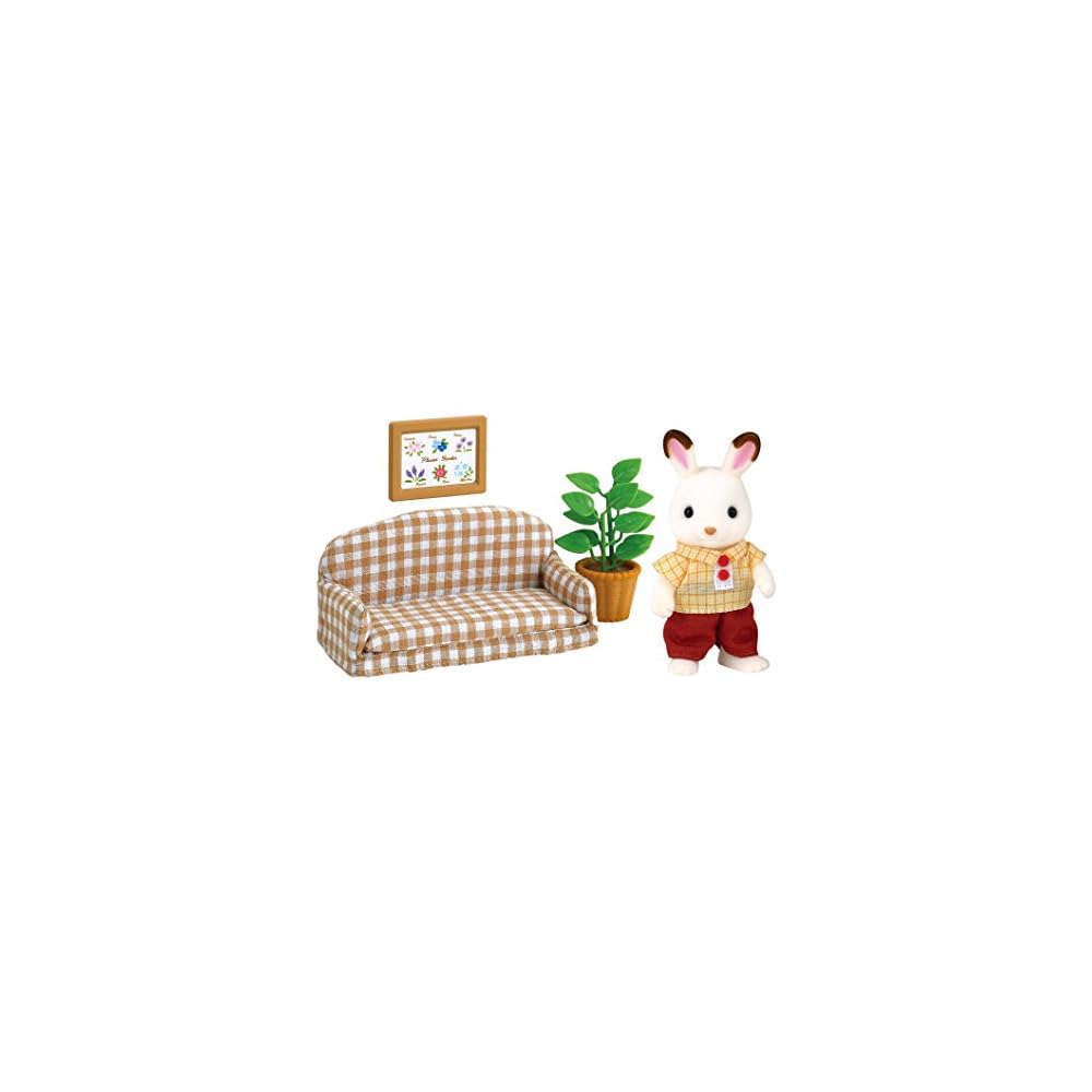 

Sylvanian Families Chocolate Rabbit Father Doll and Furniture Set for Dollhouse Toy Ages 3 and Up