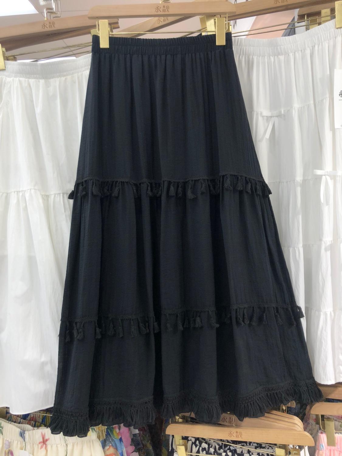 

Юбка с кисточками Heavy Industry Design Splicing, женская, весна 2025, новая, эластичная, универсальная, свободная юбка one size fits all чёрный