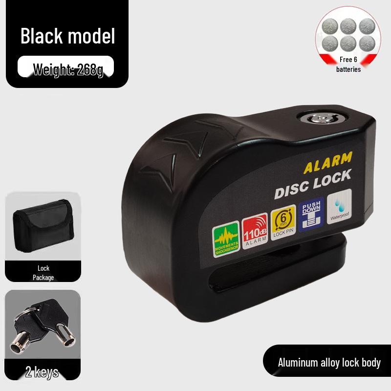Blocca Disco Freno Antifurto Universale per Auto, Moto e Biciclette con Sistema di Allarme