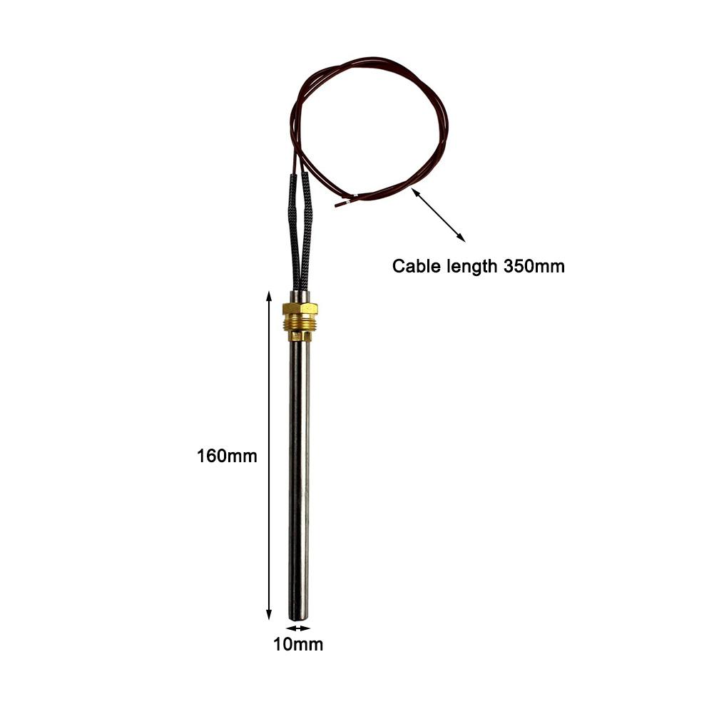 Baston de aprindere pentru cazane Pentru cuptoare pe peleți 300W Oțel inoxidabil 10mm x 160mm cu Cablu rezistent la căldură 350mm