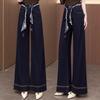 Wide Leg Fleece Thickened Jeans Women's Wear Pear Shape Winter Loose Fashion Lazy Straight