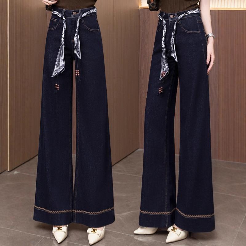 Wide Leg Fleece Thickened Jeans Women's Wear Pear Shape Winter Loose Fashion Lazy Straight