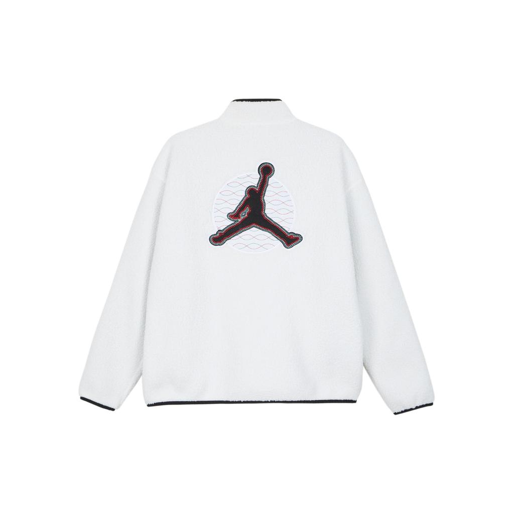 Jordan Fearless Logo Stand Collar Zip-Up Fleece Jacket Men Jackets Light-Silver-Grey FV4017-029