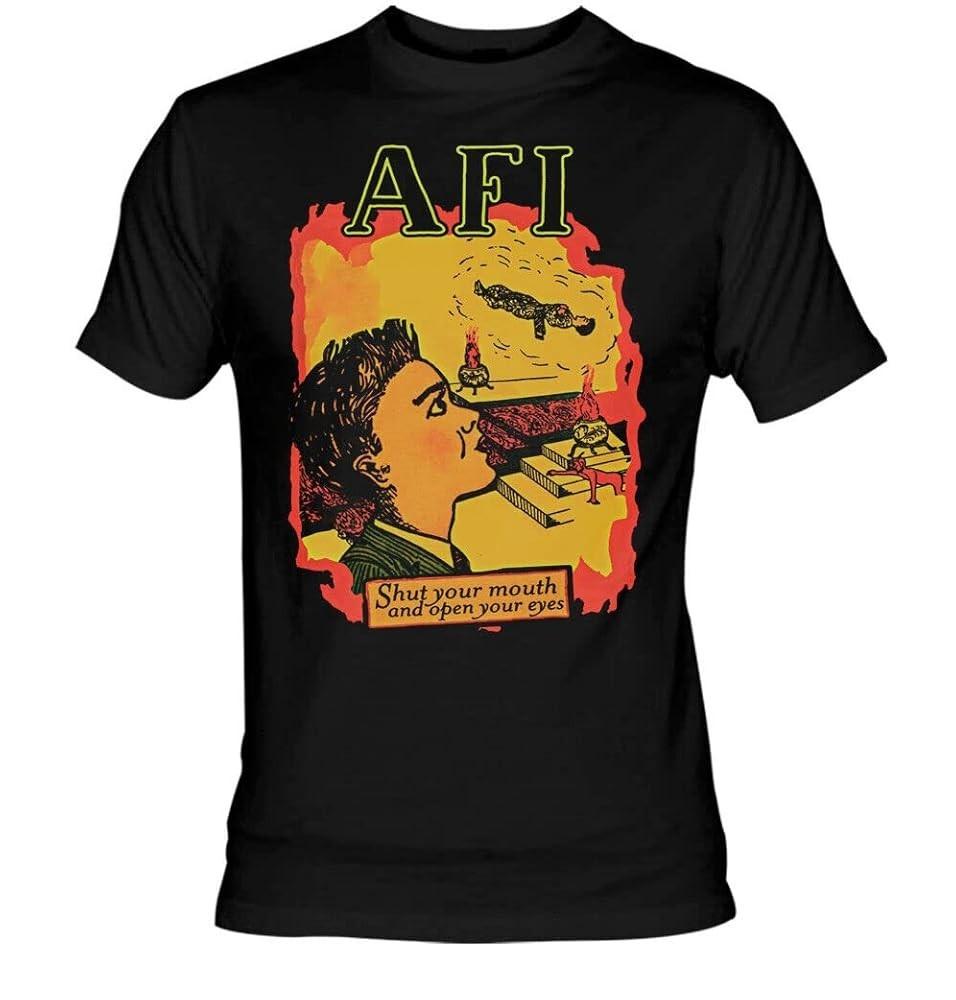 Vintage AFI Band Open Your Eyes T-Shirt Black Unisex Tee BT1518 Unisex T-Shirt S