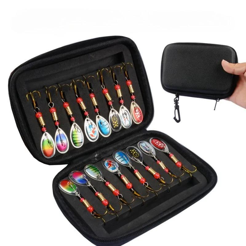 EVA Fishing Gear Three Hooks Storage Box Glitter Bag Fishing Bait False Bait Fly Hook Glitter Sea Fishing Tool Storage Bag
