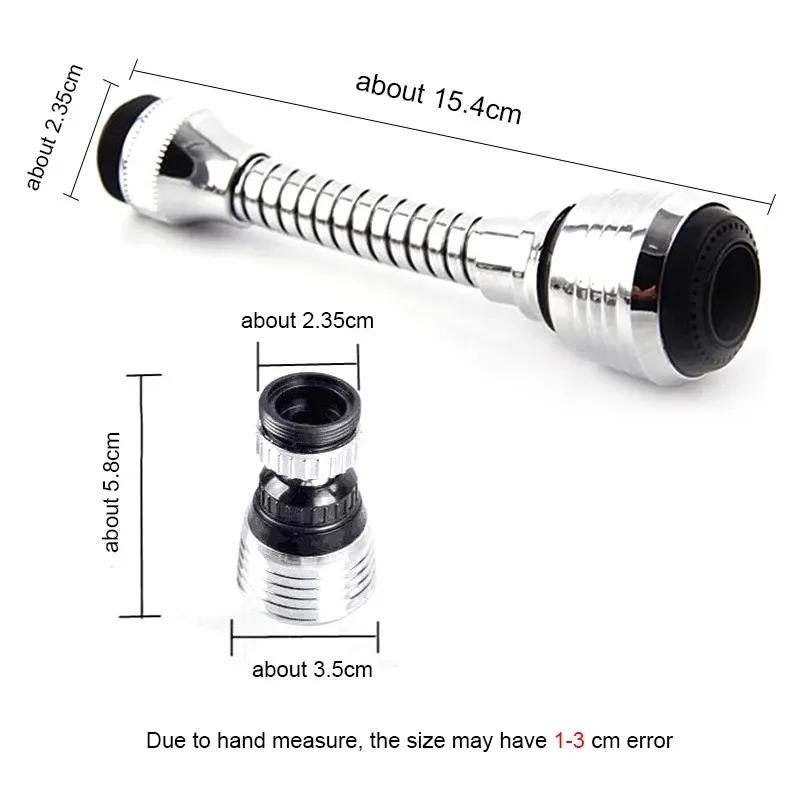 Water Saving Faucet Extension Tube, Water Saving Nozzle Filter, Kitchen Water Tap, Sink Faucet, Bathroom, 360 Degree Adjustment