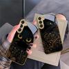 Fantastic Black Cat For Samsung Galaxy S20 FE S21 S22 S23 Plus S24 Ultra S25Ultra S21+ S9+ S22Plus Golden Glass Phone Case