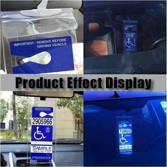 JOYCOURT 2PCS Portable Handicap Placard Holder, Ultra Transparent Disabled Parking Permit Placard Sleeve Protective Holder Cover with Large PVC