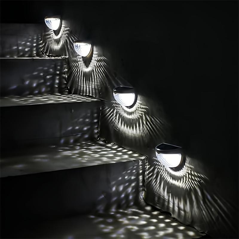 Solar-Powered Half-Circle Fence Lights Outdoor Wall Sconces Ambient Lighting Home Stair Lights Pillar Lights Outdoor Night Lights