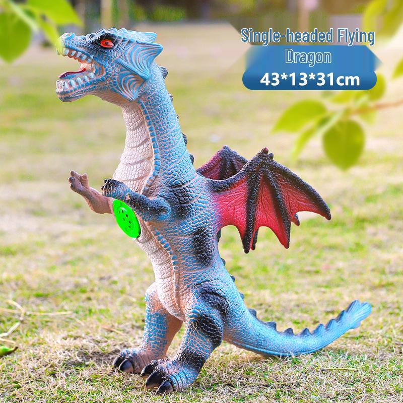 Children s Dinosaur Toy Set: Western, Multi-headed Dragon & Mosasaurus Models Single Call (Dinosaur Sound)