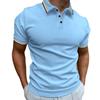 Men's Short Sleeve Threaded Collar POLO Shirt Pink White Black Blue Summer Tops