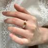 French light luxury egg surface flower ring retro court style noble elegance niche design high-end ring finger ring
