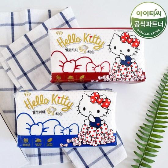Hello Kitty Pop-up Pack Tissue 3-ply Random Delivery, 110 Sheets, 20 Units, a Popular Character In Korea