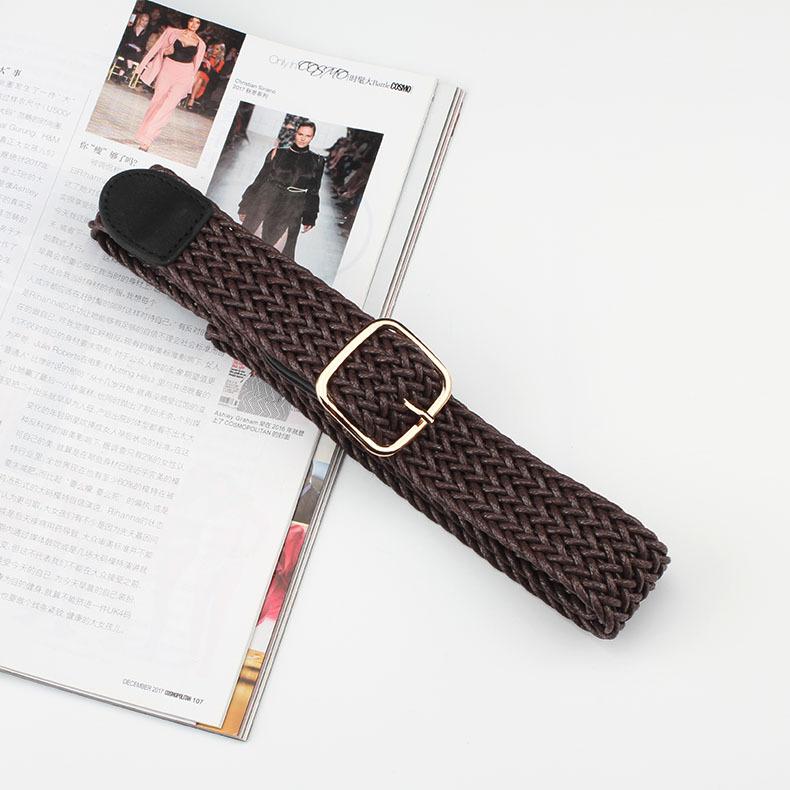 

Пояс женский плетеный из вощеного шнура с круглой пряжкой и квадратной пряжкой, аксессуары для свитера и рубашки