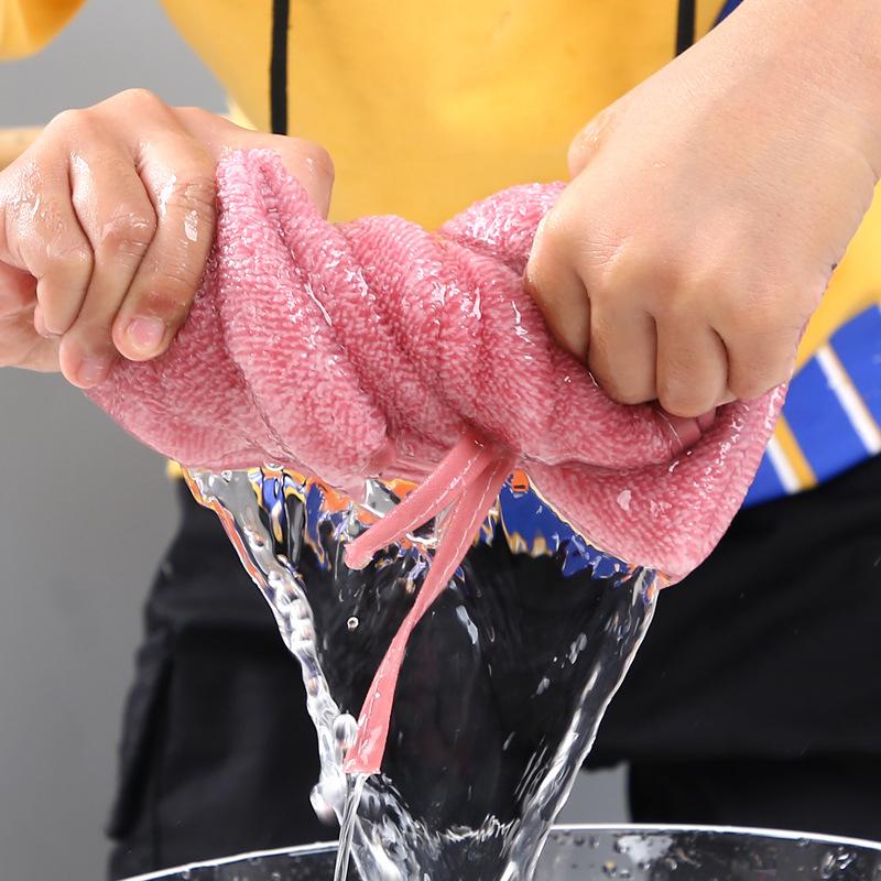 Bow Shaped Hand Towel Coral Fleece Bathroom and Kitchen Hanging Towel, Plain Color, Hanging Cloth, Handkerchief