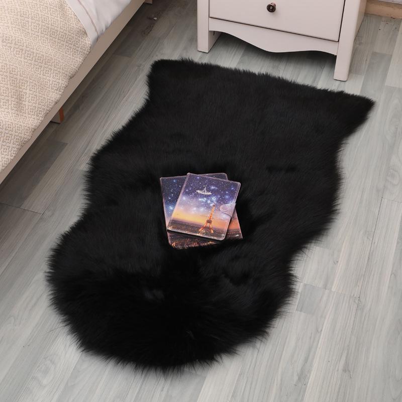 European Style Modern Minimalist Faux Wool Long Pile Rug for Living Room and Bedroom