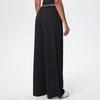 Women's Wide-Leg Brushed Fleece Pants with Drape Pockets and Elastic Drawstring