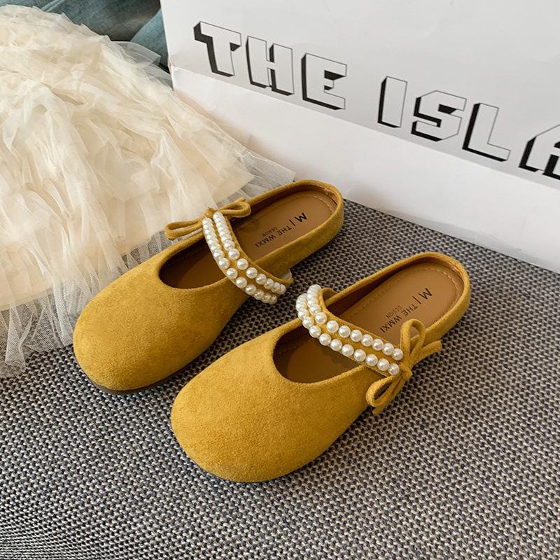 Thick-soled small fragrant Birkenstock shoes bag head half slippers women's outer wear 2025 new summer one pedal Mary Jane cool slippers