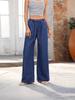 Women's High-Waist Loose Wide-Leg Stretch Jeans with Drawstring