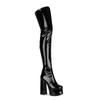 Sexy Damenstiefel Overknee-Stiefel Lackleder Stretch Reißverschluss Schuhe Runde Zehen High Heels Übergrößen