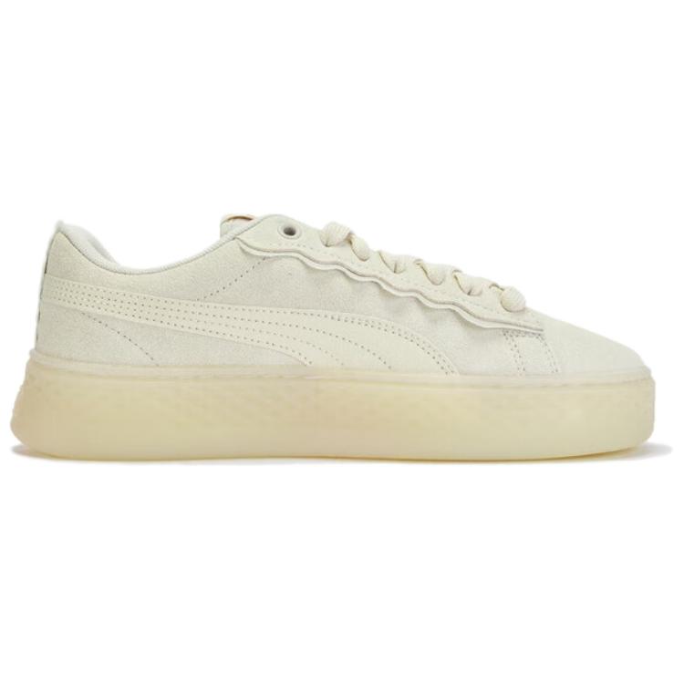 Puma Smash Versatile Comfortable Height Increasing Low Top Sneakers Women Sneakers Beige 406748-02