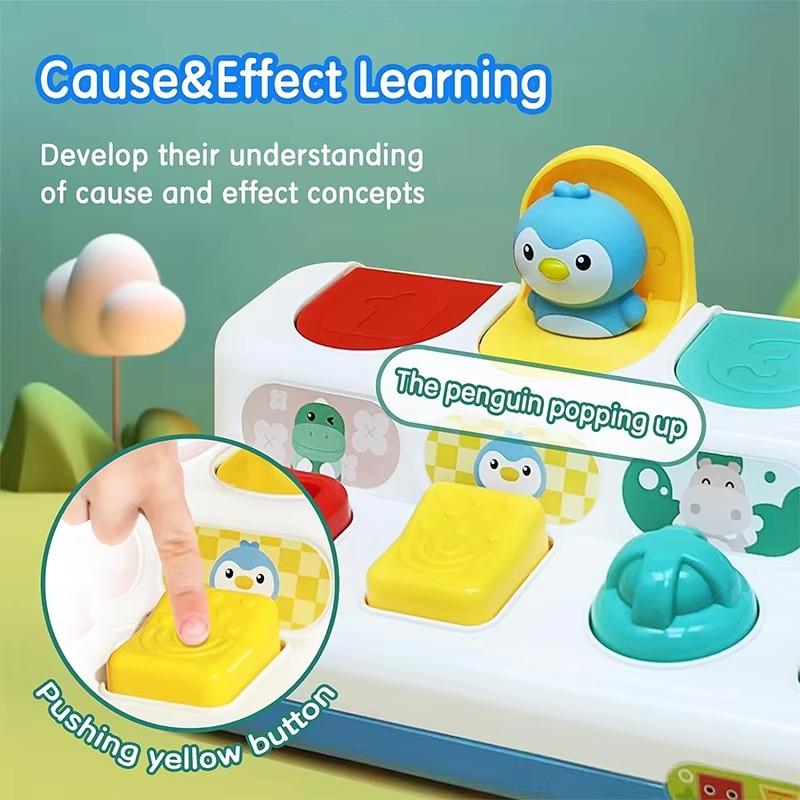 Dinosaur Peekaboo Interactive Game Montessori Pop Up Baby Toy 1 2 3 Years Sensory Development Educational Toys For Boys Girls