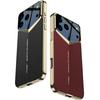 GKK For iPhone 17 Pro Max Case Matte Leather Coated PC Phone Cover with Electroplated Golden Edge